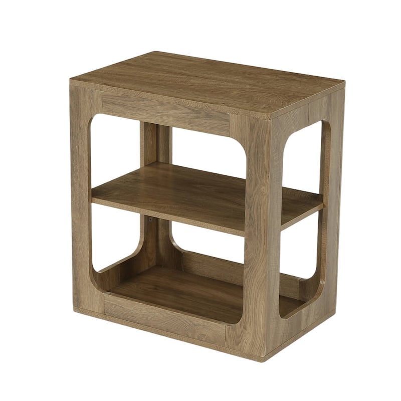 23.6" End Table with Storage Shelves, 3-Tier Side Table for Living Room