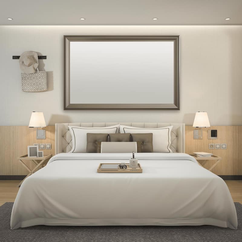 Frame My Mirror Nickel Framed Wall Mirror, Woodford Design