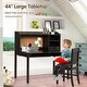 preview thumbnail 24 of 26, Kids Desk and Chair Set Study Writing Desk with Hutch and Bookshelves - 44" x 24" x 43.5" (L x W x H)