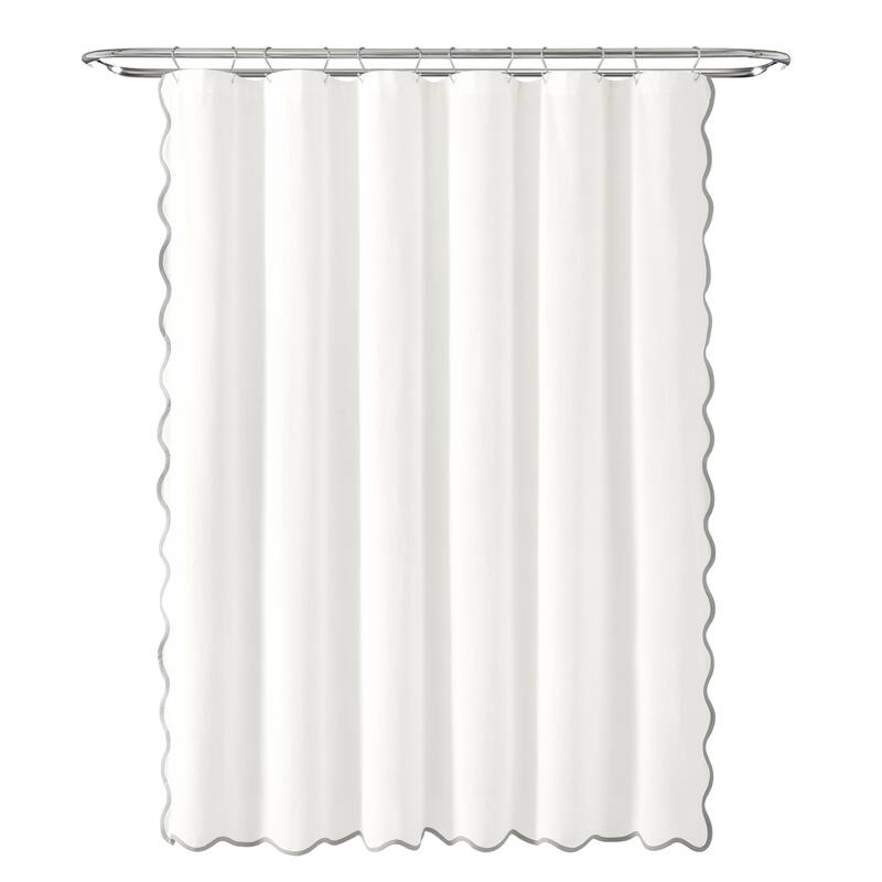 Lush Decor Coastal Chic Scallop Edge Shower Curtain Single