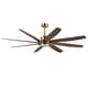 preview thumbnail 11 of 16, 72" Gold Transitional Walnut 8 ABS Blades Propeller Ceiling Fan with Dimmable LED Light and Remote Control, DC Motor