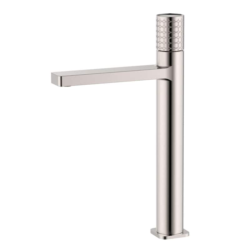 Ruvati Emilio Vessel Single Handle Cylinder Bathroom Faucet in Brushed Nickel - RVF5134BN - 7'6" x 9'6"