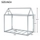 preview thumbnail 14 of 16, Metal Twin Size House Shape Platform Bed