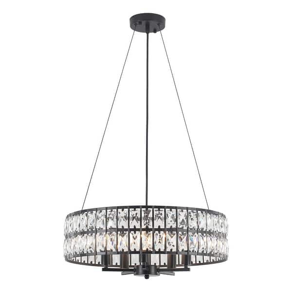slide 2 of 36, 5-Light Candlestick Hanging Linear Chandelier Lighting Crystal Island Chandelier Fixture for Kitchen Island Black