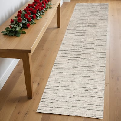 Power Loomed Abstract Modern Area Rug - 90' X '26' X '0.59