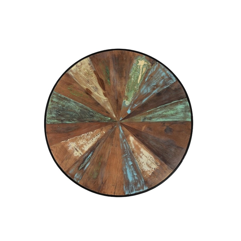Delian Round coffee table with black legs- Set of 2 - 33"x33"