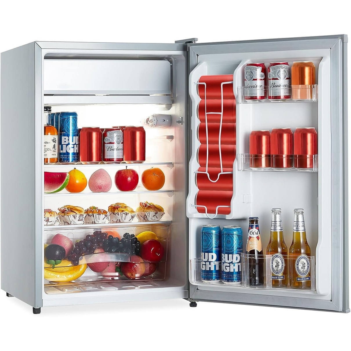 24" Beverage Refrigerator, 5.1 Cu.Ft Built-in or Freestanding Drink Cooler for 166 Cans
