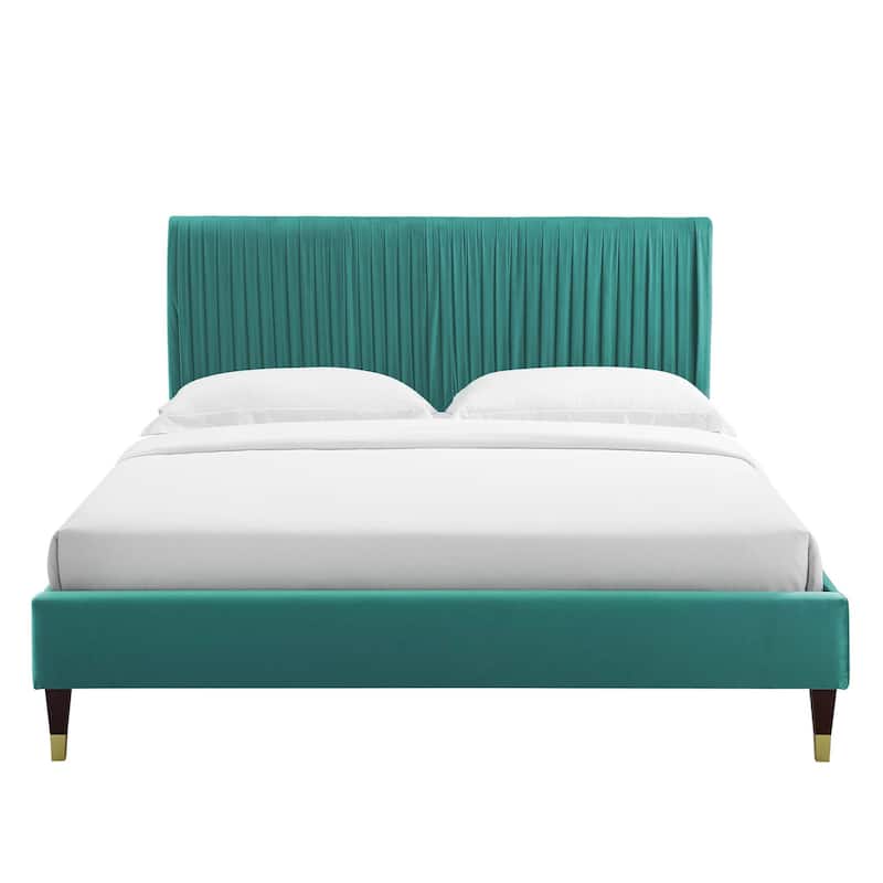 Peyton Performance Velvet Queen Platform Bed