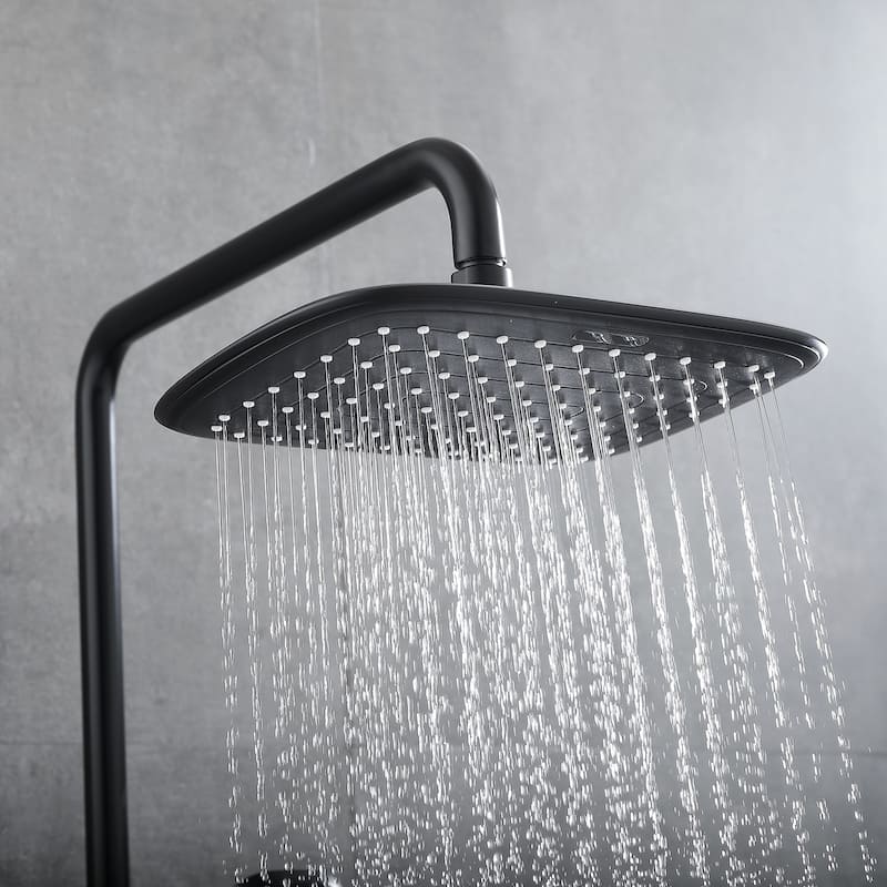 Rbrohant Matte Black Thermostatic Showerhead and Hand Shower