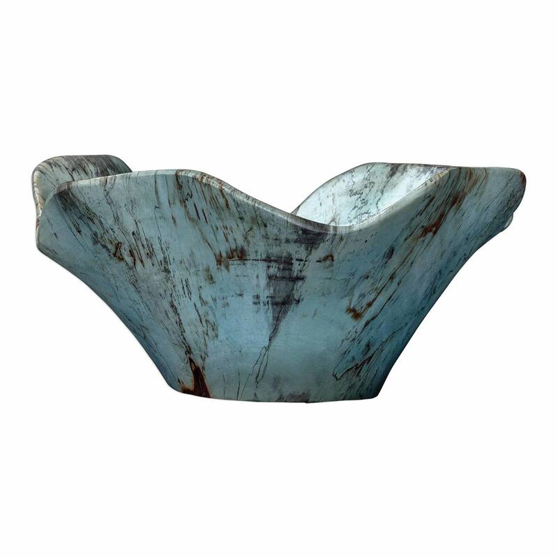 Uttermost Teo Wood Bowl Wall Art - Set of 3 - Soft Caribbean Blue