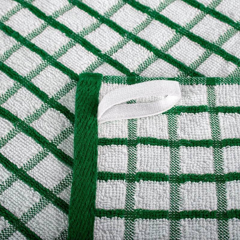 White Classic Premium Dish Towels for Kitchen, Hanging Loop, 8 Pc 16x26