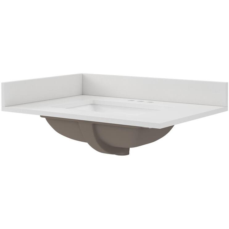 CRAFT + MAIN QZ31224R 31" Quartz Vanity Top with Backsplash and