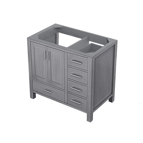 Jacques 36 in. W x 22 in. D Left Offset Dark Grey Bath