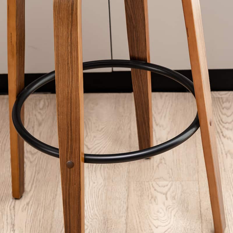 Glitzhome Set of 2 or 4 Modern Counter & Bar Height Wooden Swivel Bar Stools
