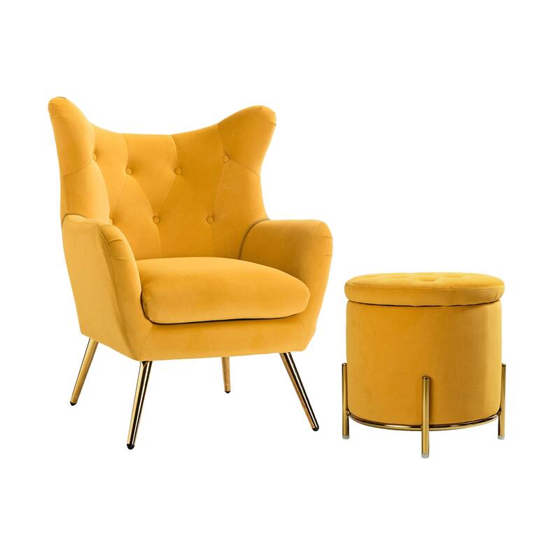 Eusebio Two Pieces Living Room Set with Metal Legs by HULALA HOME