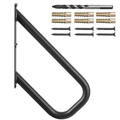 Handrails for Outdoor Steps, Wall Mount Safety Railings for 1-3 Steps, Stair Handrail with Matte Black Finished,for Garden,Yard