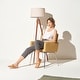 preview thumbnail 7 of 25, Brightech Emma 61 in. Mid-Century Modern LED Super Bright Floor Lamp with Beige Fabric Drum Shade