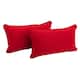 20-inch by 12-inch Lumbar Throw Pillows (Set of 2) - Red