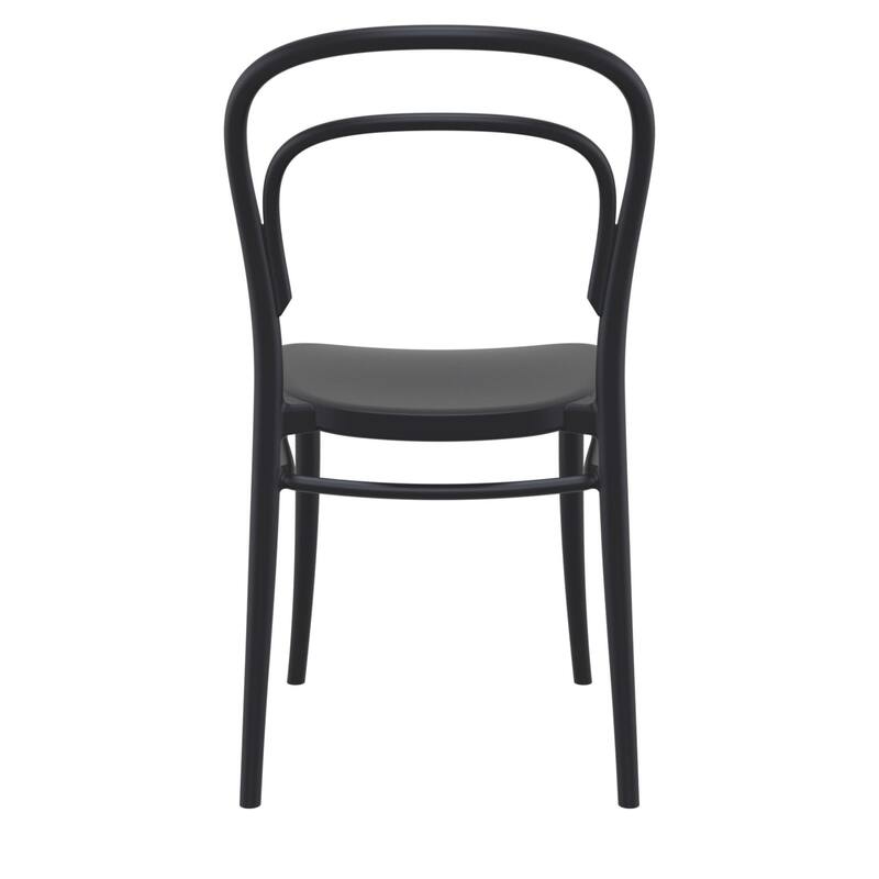 33.5" Black Patio Armless Stackable Dining Chair