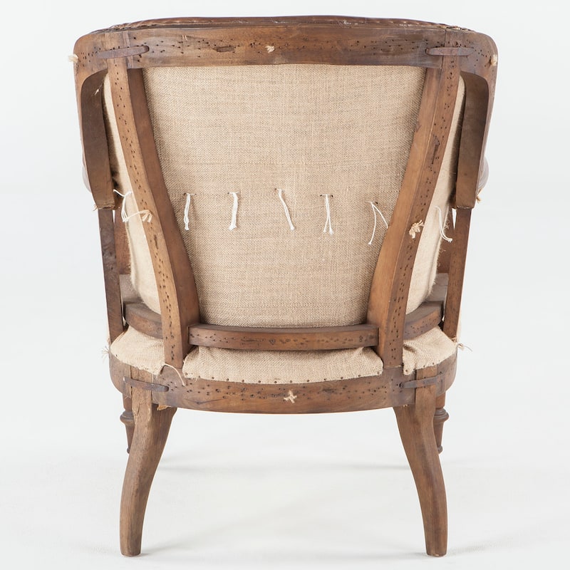 World Interiors Distressed Tobacco Leather Deconstructed Club Chair