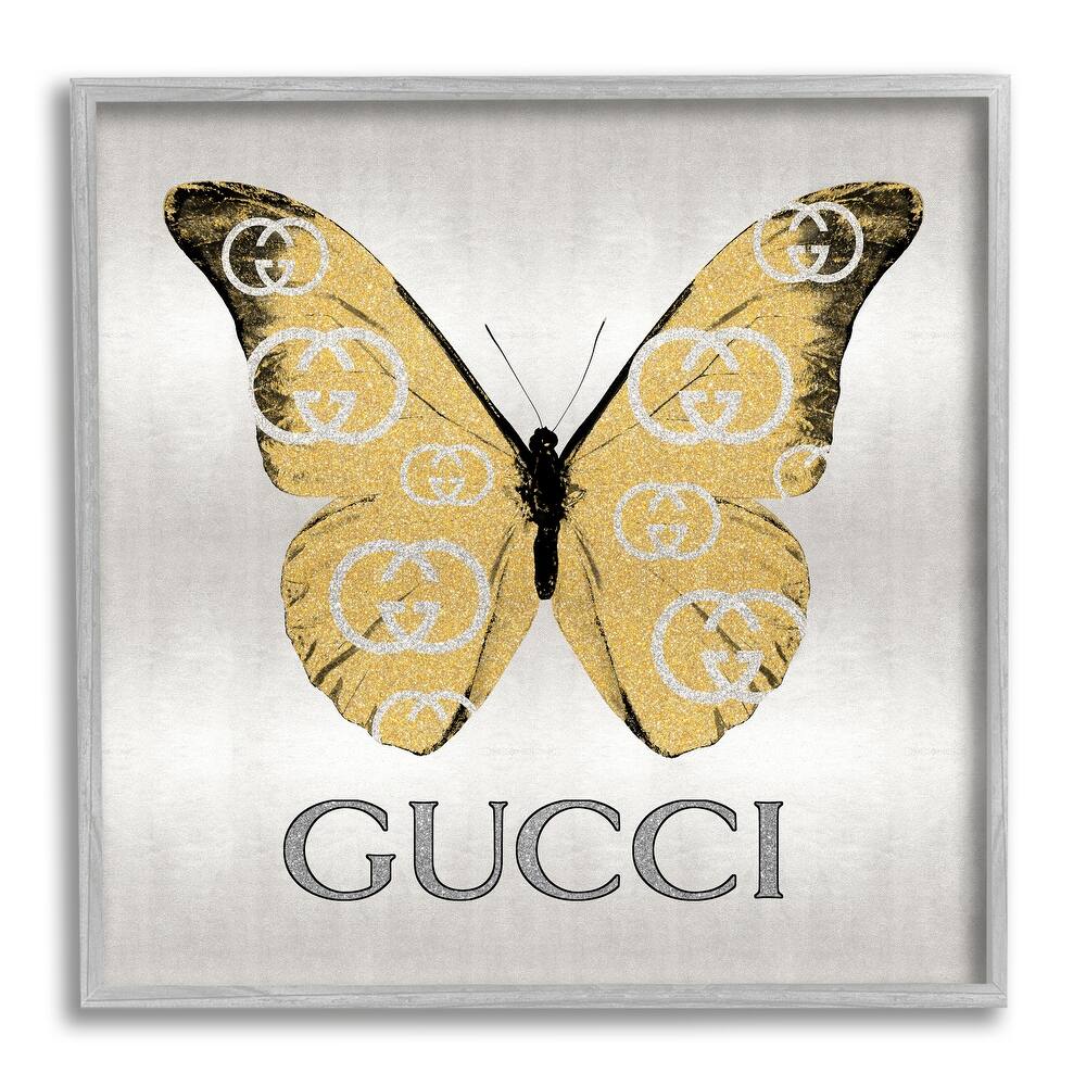 Stupell Glam Brand Butterfly Framed Giclee Art Design by Madeline Blake