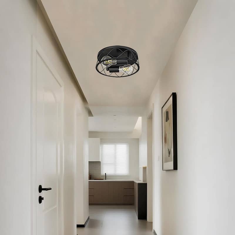 10 Inch light fixture black ceiling light iron overhead lighting - N/A