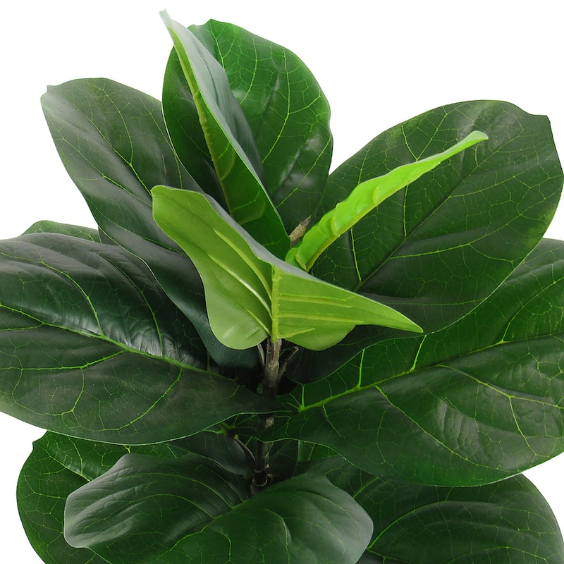 3.5ft Deluxe Artificial Fiddle Leaf Fig Tree Real Touch Plant in Black ...