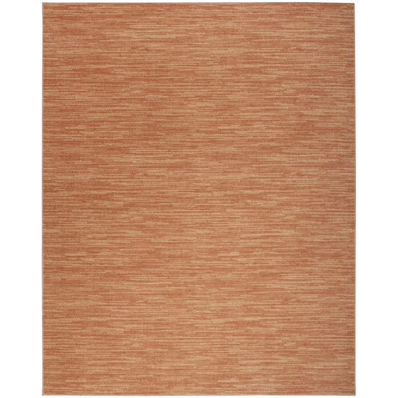 Nourison Modern Solid Indoor/Outdoor Area Rug - 6' x 9' - Rust