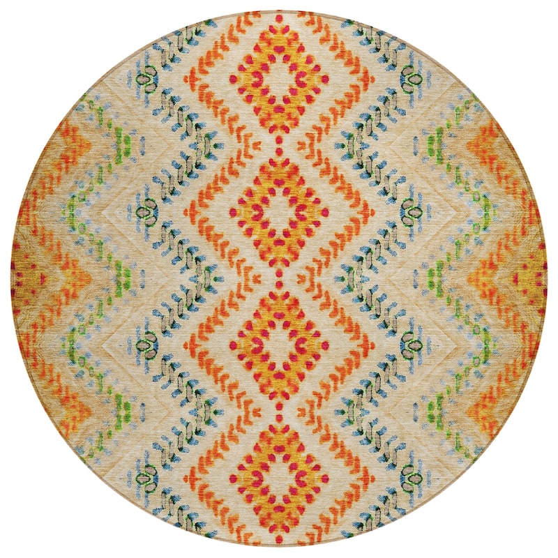 Machine Washable Indoor/ Outdoor Chantille Boho Global Rug