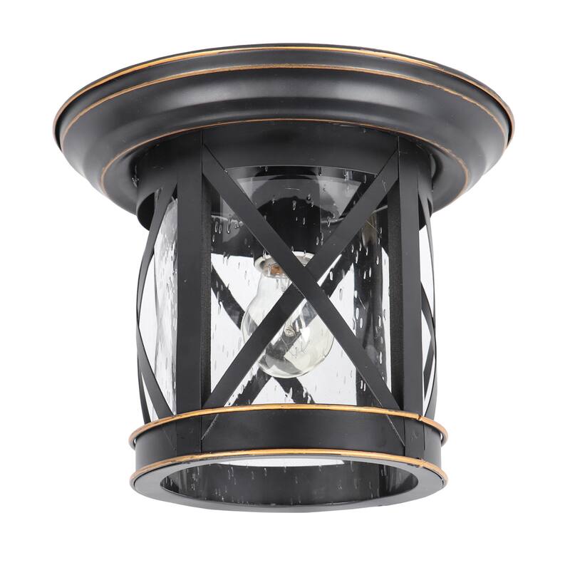 1 Light Outdoor Ceiling Mounted Light in Imperial Black