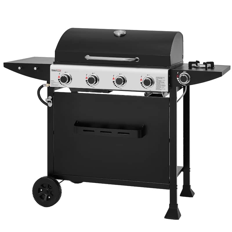 Royal Gourmet 4-Burner Gas Grill with Side Burner&Front Spice Rack
