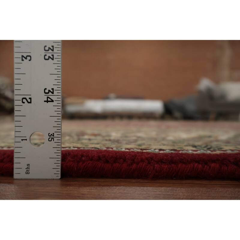 Hand Knotted Oriental 100% Wool Carpet Traditional Floral Red Tabriz Area Rug - 9' 2'' X 6' 2''