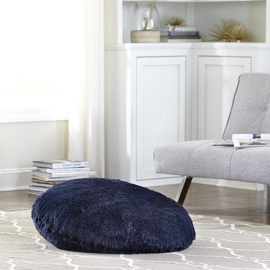 Tempo Home Polar Pouf Oversized Faux Fur Round Floor Cushion White