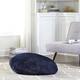 Tempo Home Polar Pouf - Oversized Faux Fur Round Floor Cushion - Navy