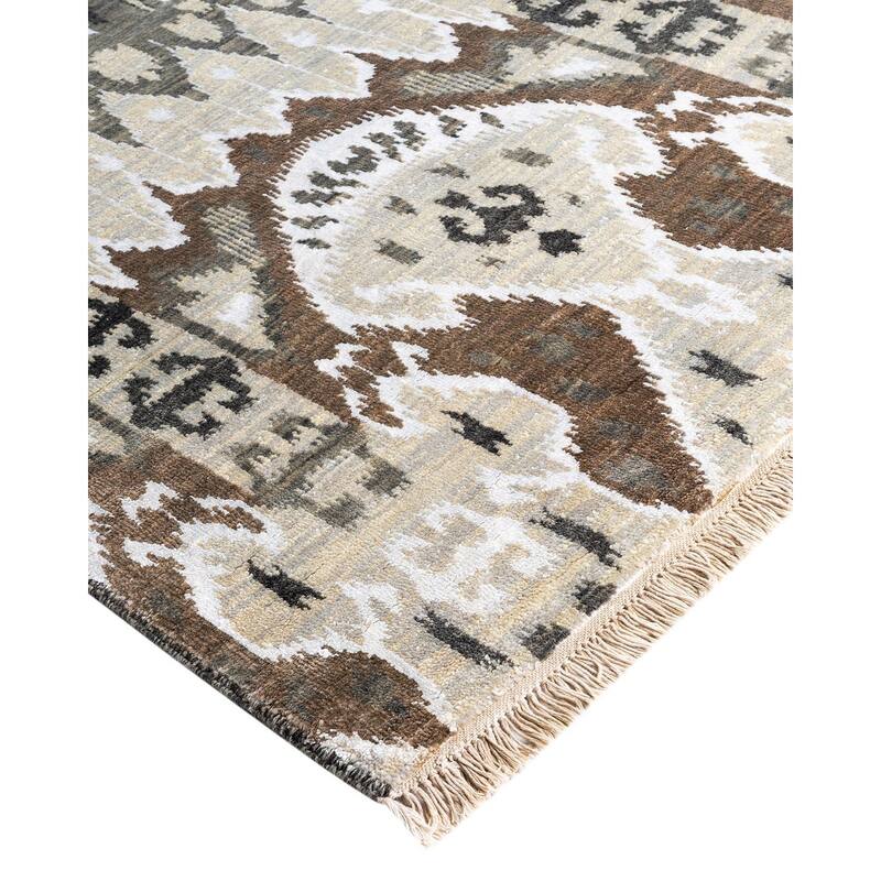 Ikat One-of-a-Kind Hand-Knotted Area Rug, Multicolor - 8' 10" x 12' 1"