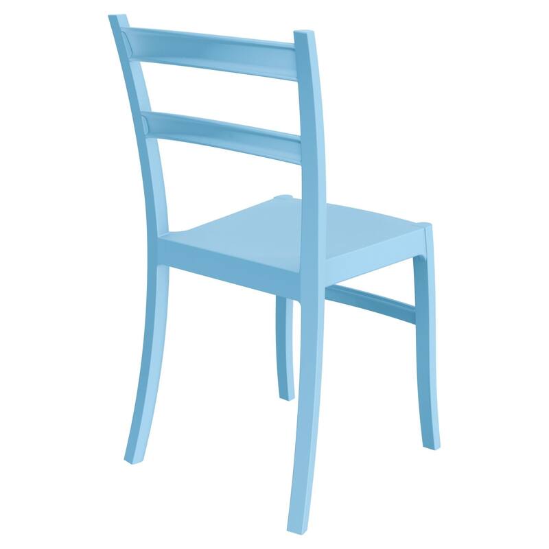 33.5" Blue Solid Patio Dining Armless Chair