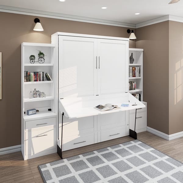 slide 2 of 28, Brentwood Queen Murphy 2-pier Desk Bed