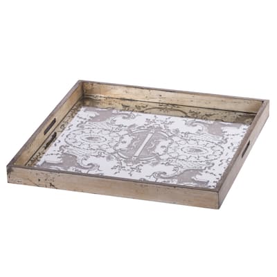 A&B Home Idony Champagne Classic Mirrored Tray