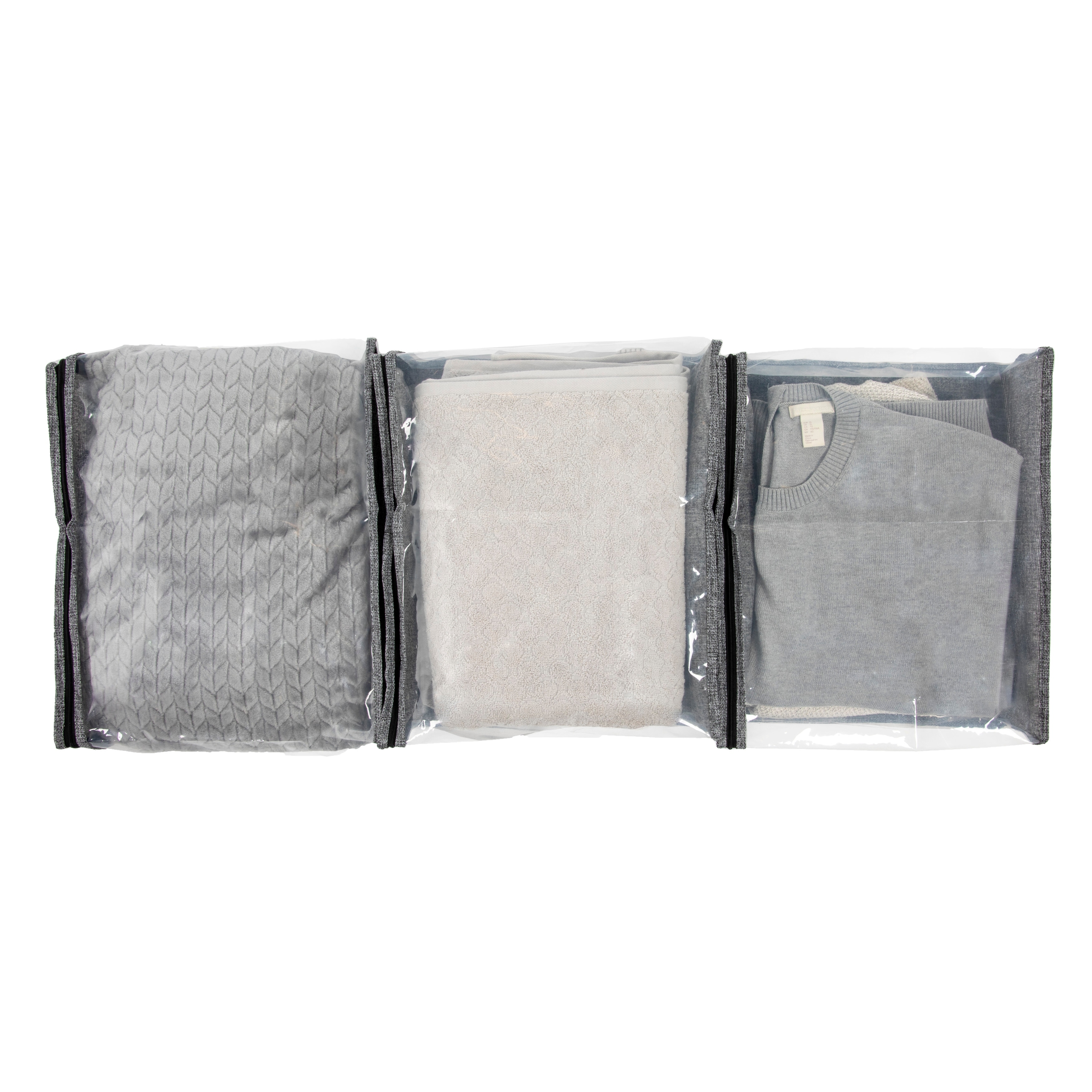 Zippered Sweater Storage Bags with Clear Vision Panel - 16.0L x