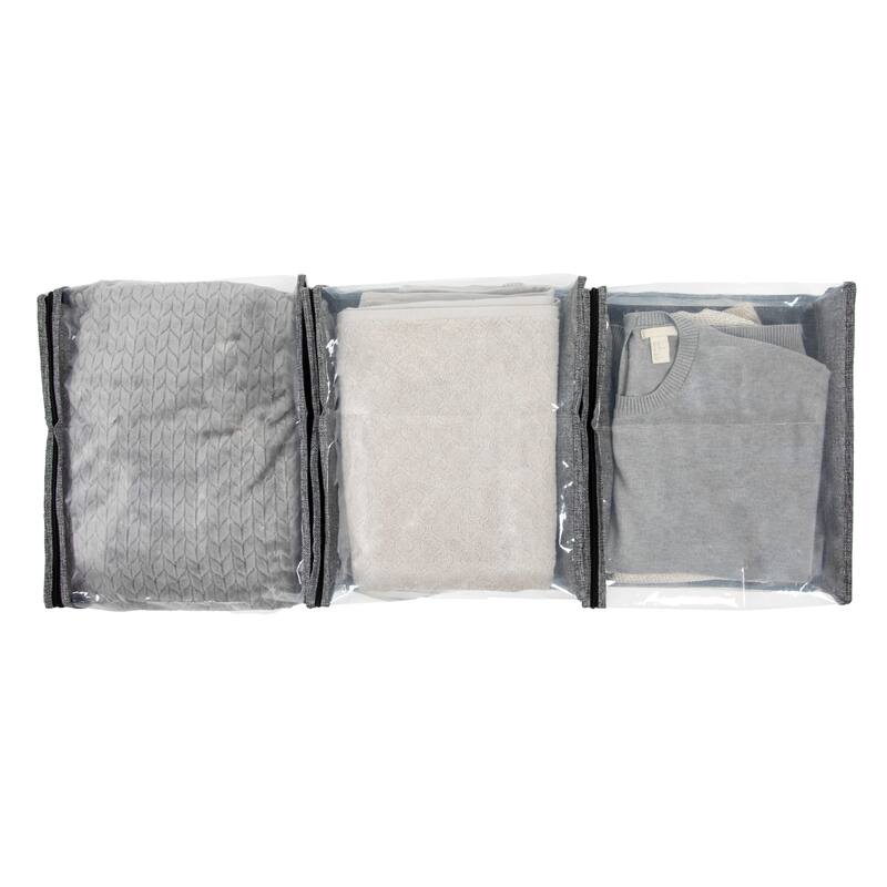 Household Essentials Zippered Sweater Storage Bags with Clear Vision Panel - 16.0"L x 13.3"W x 4.0"H