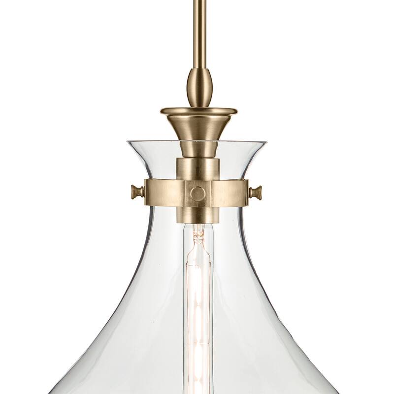 Kichler Lighting Laria 14 Inch 1 Light Pendant with Clear Glass in Champagne Bronze