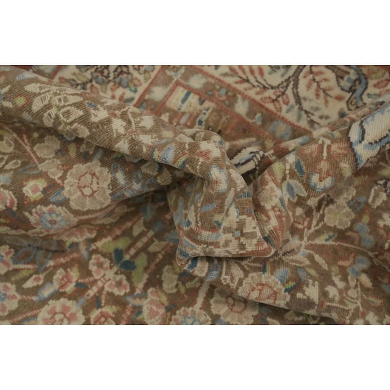 Hand Knotted Oriental 100% Wool Carpet Traditional Floral Brown Kerman Area Rug - 6' 3'' X 3' 8''