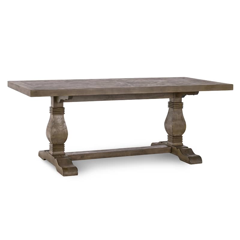Classic Home Caleb 94" Solid Wood Farmhouse Dining Table - Antique brown - 78"
