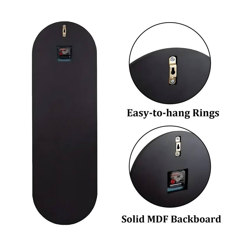 Art Wall Mirrored Clock Oval Brown Glass Clock Wall Decor