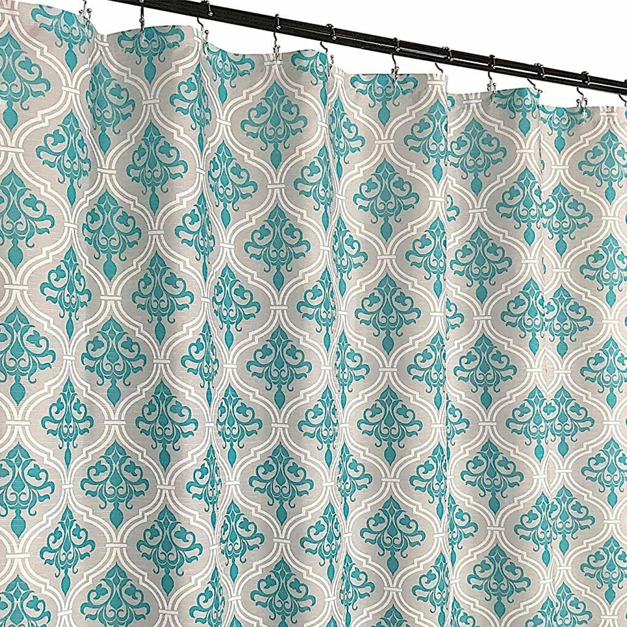 S4Sassy Grey Damask Floral Water Repellent Bath Shower Curtain With-DUQ