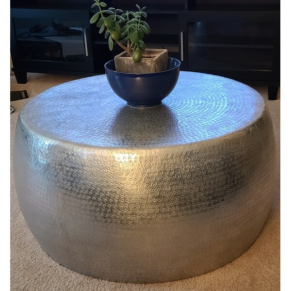 Top Product Reviews For Marrakech Hammered Metal Round Coffee Table 12297639 Overstock
