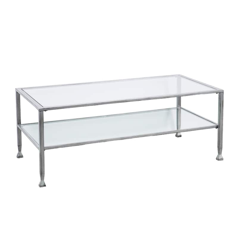 SEI Furniture Glenn Silver Metal Open Shelf Coffee Table