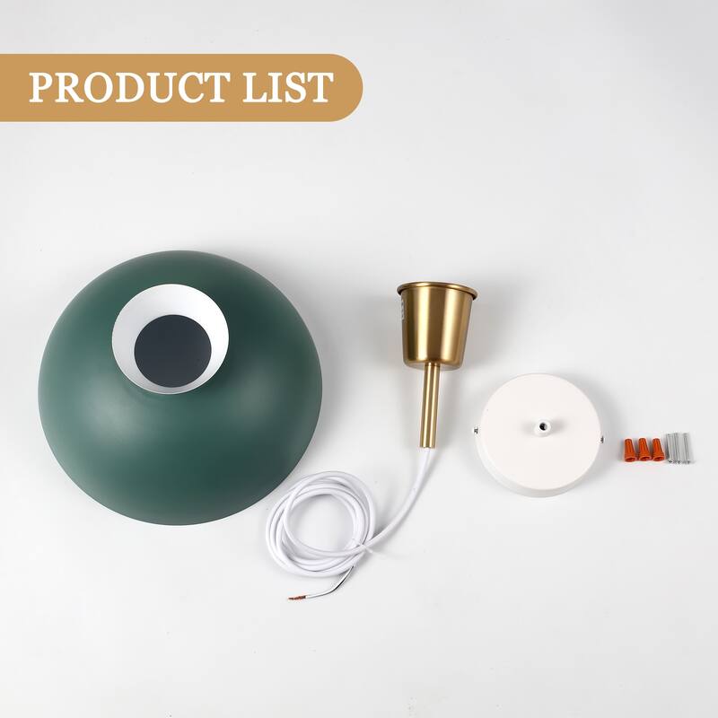 1-Light Hanging Ceiling Pendant Light Chandelier Light Fixture with Metal Shade for Kitchen Island