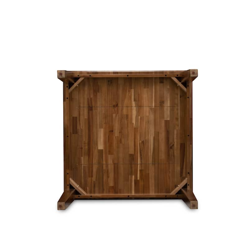 East West Furniture Dining Room Set Includes a Square Solid Wood Table and Parson Chairs, Antique Walnut (Pieces Options)