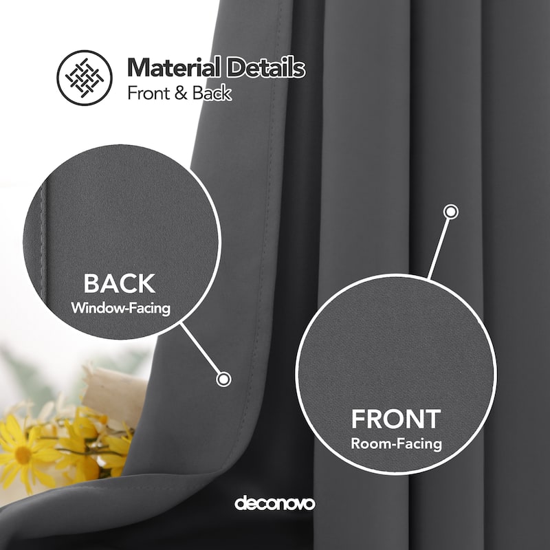 Deconovo Square Grommet Curtain Panel Pair(2 Panel)